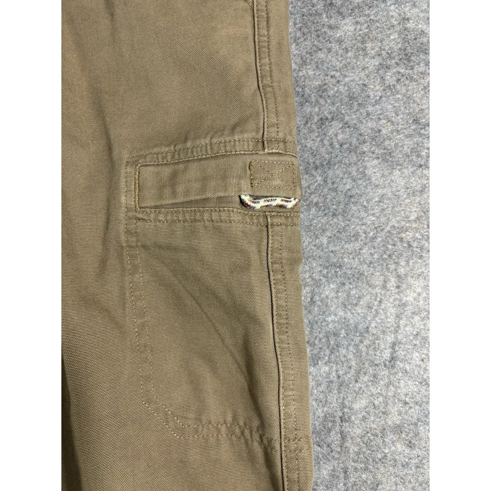 LL Bean Pants Mens 35 Brown Cotton Chino Cargo Flat Front Mid Rise Slash Pockets